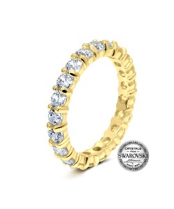 Gold Plated Swarovski Silver Ring NSR-2898-SWA-GP